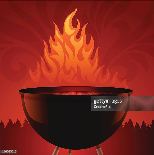 stockillustraties, clipart, cartoons en iconen met grill background - grill fire meat