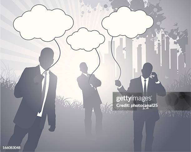 bussines connection with the cloud - rural connectivity stock illustrations