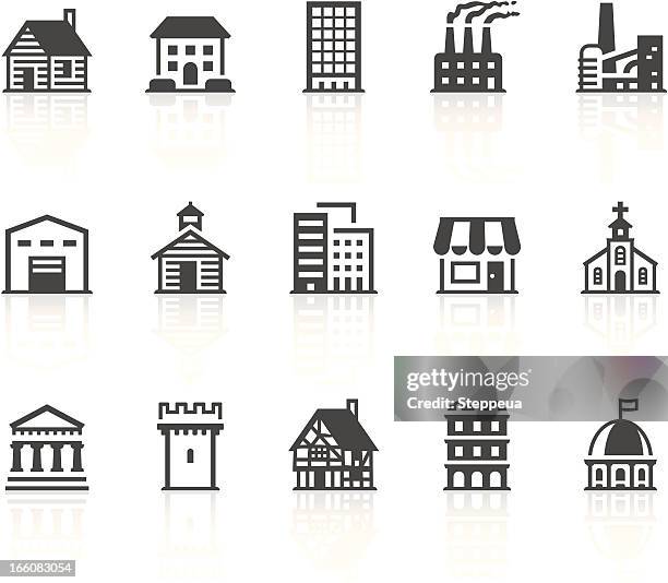 buildings icons - mansion stock illustrations