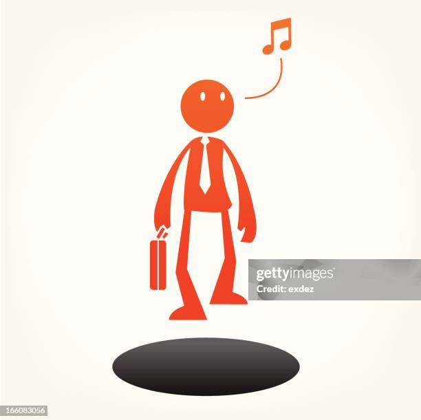 unconscious risk on pathway - blind stock illustrations