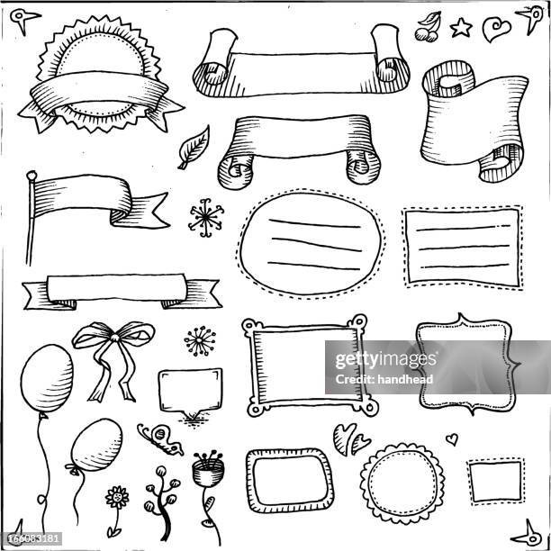 retro banners - stitch border stock illustrations