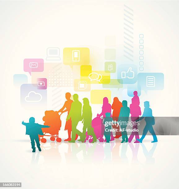 social network - multimedia background stock illustrations