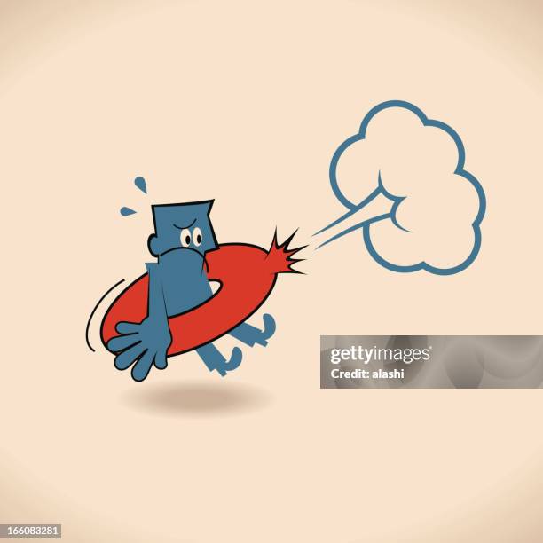 terrified man with cracked life ring - good friday agreement stock illustrations