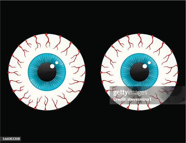 ilustraciones, imágenes clip art, dibujos animados e iconos de stock de bloodshot ojos - ojos rojos