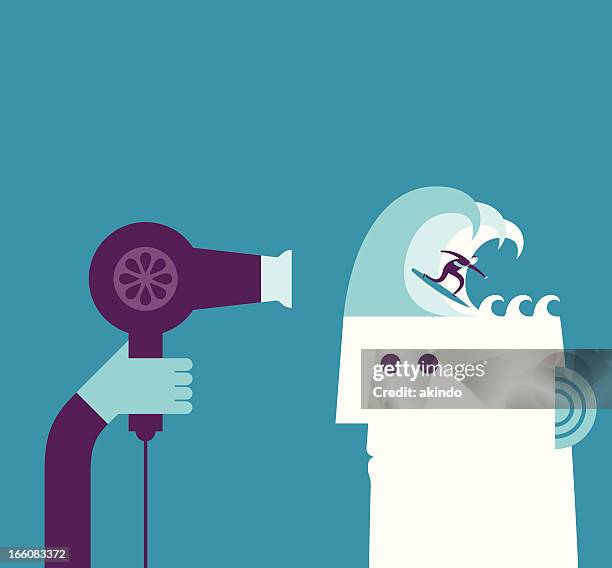 surfing concept - creative thinking happy stock illustrations