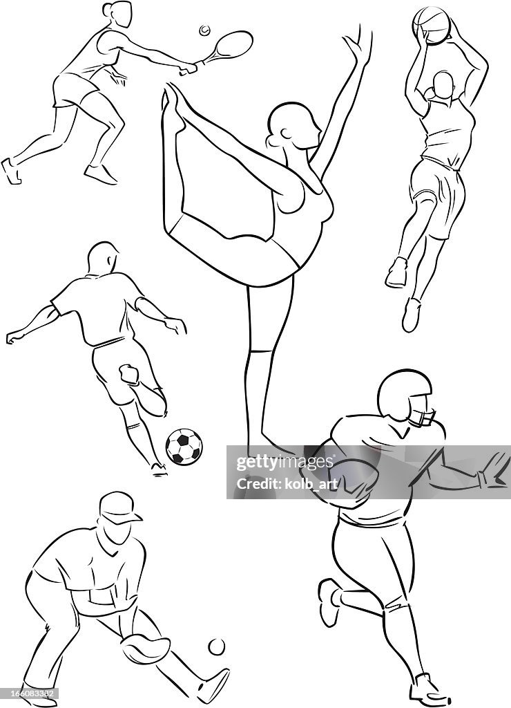 Various sporting figures