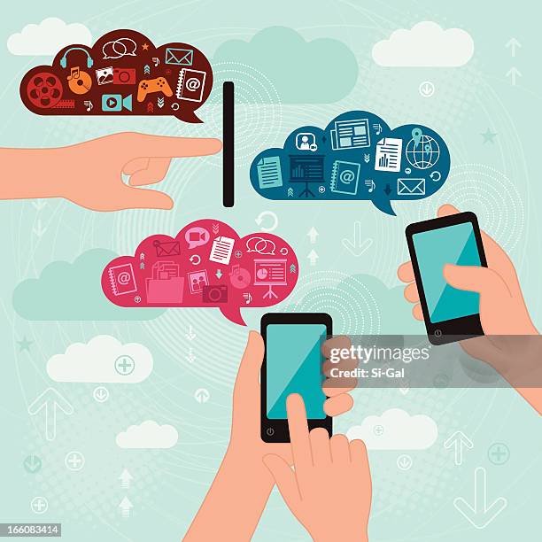 cloud computing - carnival sideshow stock illustrations