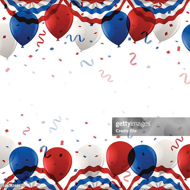 usa party background - confetti white background stock illustrations