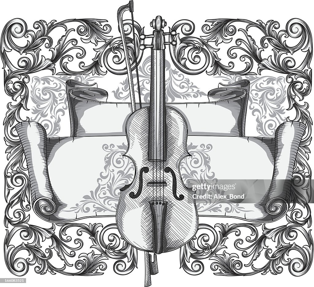 Ornate violin