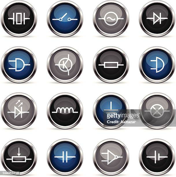 supergloss icons-elektronische symbole - buzzer stock-grafiken, -clipart, -cartoons und -symbole