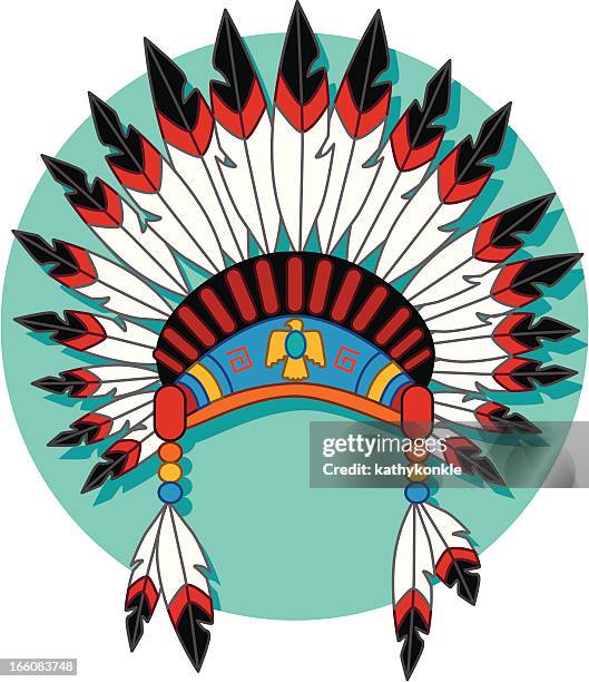 native american kopfschmuck - american indian headdress stock-grafiken, -clipart, -cartoons und -symbole