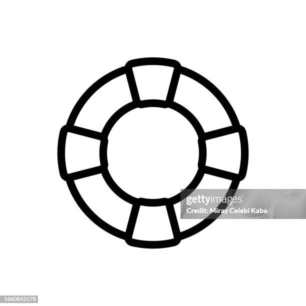 life buoy line icon - life ring buoy stock illustrations