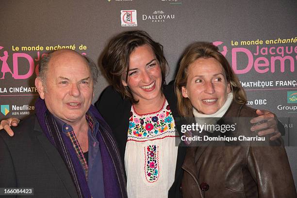 Jean-Francois Stevenin, Salome Stevenin and Claire attend the 'Le Monde Enchante De Jacques Demy' Exhibition Opening at la cinematheque on April 8,...