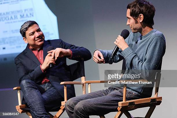Eugene Hernandez of the Film Society of Lincoln Center and director Malik Bendjelloul of the Oscar-winning documentary "Searching for Sugar Man"...