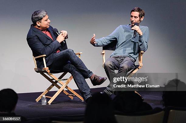 Eugene Hernandez of the Film Society of Lincoln Center and director Malik Bendjelloul of the Oscar-winning documentary "Searching for Sugar Man"...