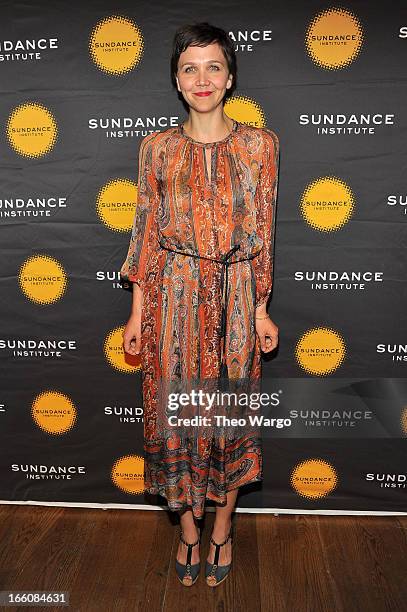 Actress Maggie Gyllenhaal attends the Celebrate Sundance Institute benefit for its Theatre Program, supported by CÎROC Vodka at the Stephen Weiss...