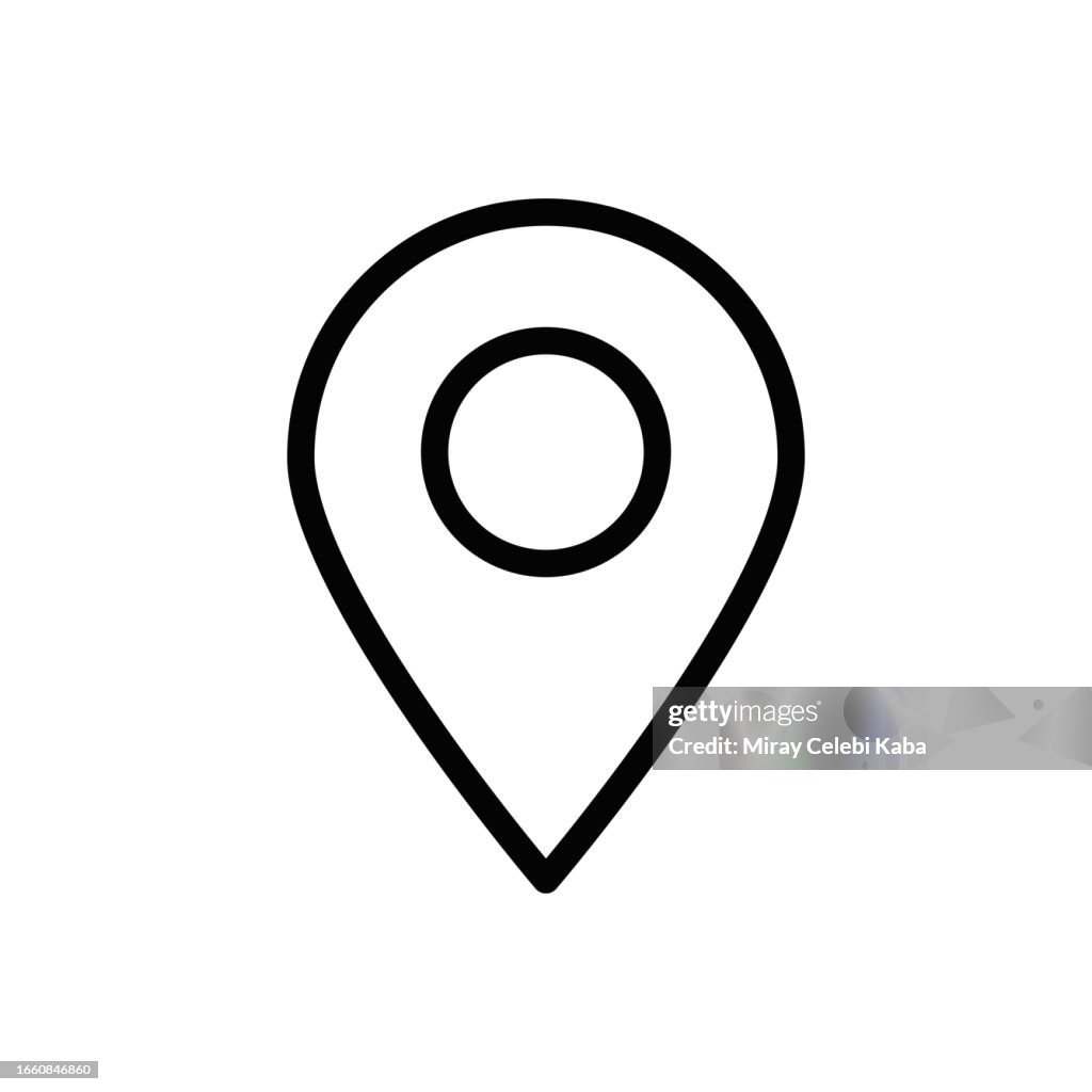 Icono de línea de anclaje de mapa