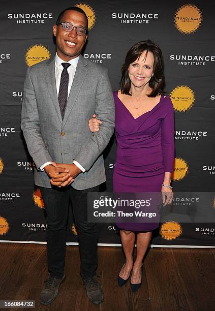 Playwright Branden Jacobs-Jenkins and actress Sally Field attend the Celebrate Sundance Institute benefit for its Theatre Program, supported by CÎROC...