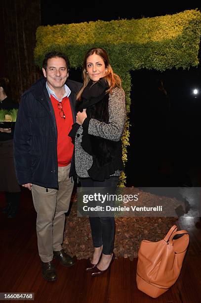 Diego Rossetti and guest attend the "T: The New York Times Style Magazine" garden party at the Bulgari Hotel on April 8, 2013 in Milan, Italy.