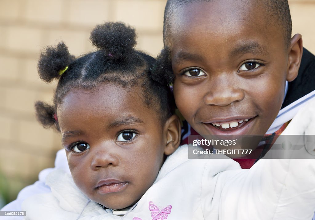 African Boy with Baby Sister