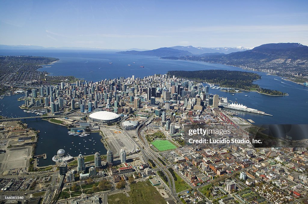 Aerial of downtown Vancouver