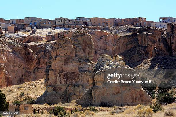 pueblo of acoma aka sky city - acoma pueblo stock pictures, royalty-free photos & images