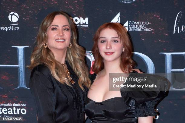 Andrea Legarreta and Nina Rubin pose for a photo during the Red Carpet of `Heroes´movie premiere at Castillo de Chapultepec on September 4, 2023 in...
