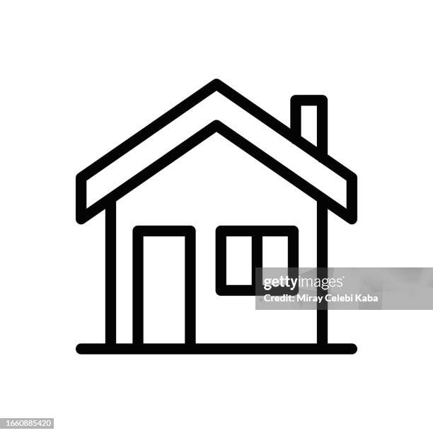 house line icon - window icon editable stock illustrations