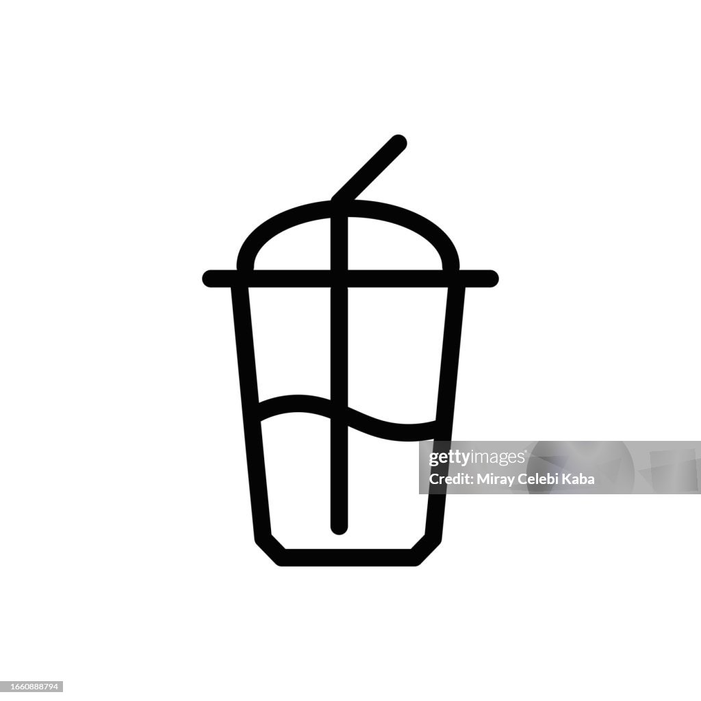 Iced Coffee Line Icon