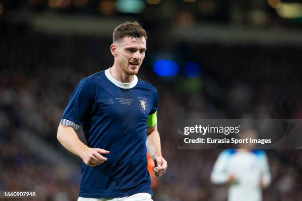 Andy Robertson during 150th Anniversary Heritage Match between Scotland and England at Hampden Park on September 12, 2023 in Glasgow, Scotland.