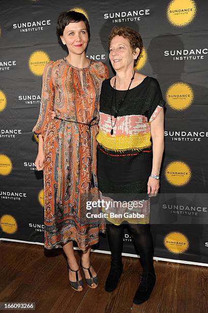 Maggie Gyllenhaal and mother Naomi Foner Gyllenhaal attend the 2013 Sundance Institute Theatre Program Benefit at Stephen Weiss Studio on April 8,...