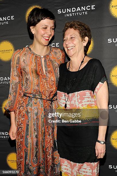 Maggie Gyllenhaal and mother Naomi Foner Gyllenhaal attend the 2013 Sundance Institute Theatre Program Benefit at Stephen Weiss Studio on April 8,...