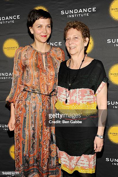 Maggie Gyllenhaal and mother Naomi Foner Gyllenhaal attend the 2013 Sundance Institute Theatre Program Benefit at Stephen Weiss Studio on April 8,...