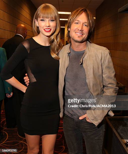 Musicians Taylor Swift and Keith Urban attend Tim McGraw's Superstar Summer Night presented by the Academy of Country Music at the MGM Grand Garden...