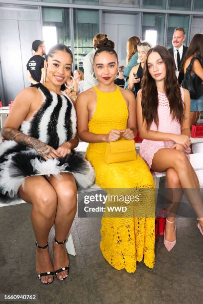 Ella Mai, Bailey Bass and Maddie Ziegler at Carolina Herrera Spring 2024 Ready To Wear Runway Show at The Whitney Museum on September 12, 2023 in New...