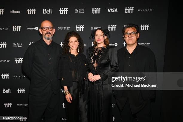 Thomas Napper, Christina Weiss Lurie, Haley Bennett, and Joe Wright at the "Widow Clicquot" screening at the 48th Annual Toronto International Film...