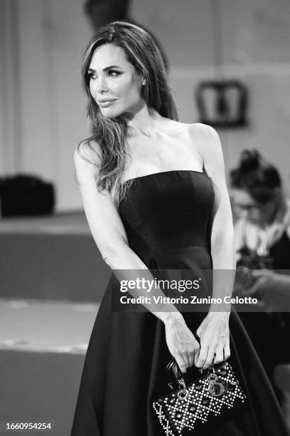 Ilary Blasi attends a red carpet for the Filming Italy Best Movie Award 2023 at the 80th Venice International Film Festival on September 03, 2023 in...