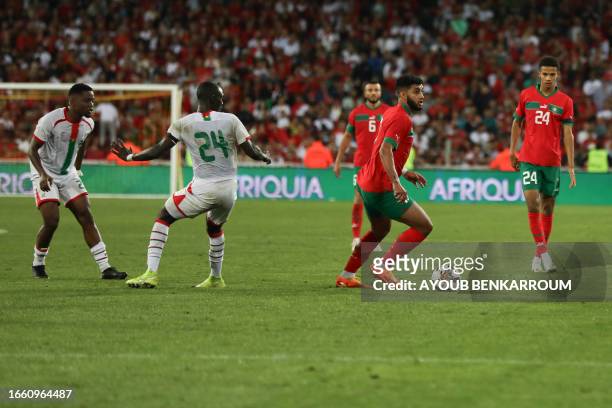 Morocco's midfielder Ismael Saibari runs with the ball during the international friendly football match between Morocco and Burkina Faso at the Stade...