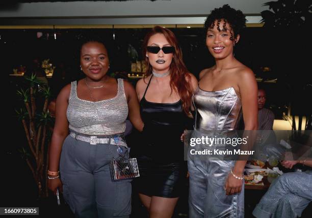 Francia Raisa and Yara Shahidi attend the "RENAISSANCE WORLD TOUR" at SoFi Stadium on September 04, 2023 in Inglewood, California.