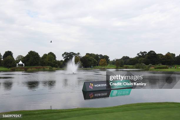 General view across the course, with Horizon and Sport Ireland signage prior to the Horizon Irish Open at The K Club on September 05, 2023 in...