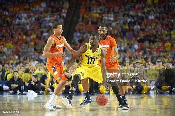 Final Four: Michigan Tim Hardaway Jr. In action vs Syracuse Michael Carter-Williams at Georgia Dome. Atlanta, GA 4/6/2013 CREDIT: David E. Klutho