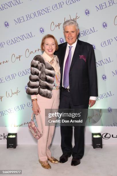 Gai Waterhouse and Robbie Waterhouse attend the 2023 Melbourne Cup Carnival Showcase on September 05, 2023 in Sydney, Australia.