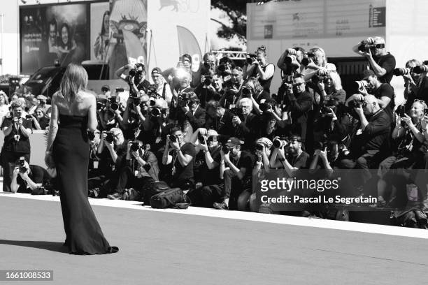 Carla Bruni attends a red carpet for the Golden Lion For Lifetime Achievement & the movie "The Lion's Share: A History Of The Mostra" at the 80th...