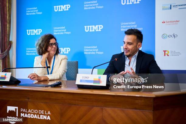 Film director Alejandro Amenabar during a press conference before receiving the Cinematography Award from the Menendez Pelayo International...
