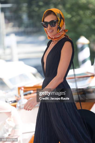 Nieves Alvarez is seen arriving at the 80th Venice International Film Festival 2023 on September 05, 2023 in Venice, Italy.