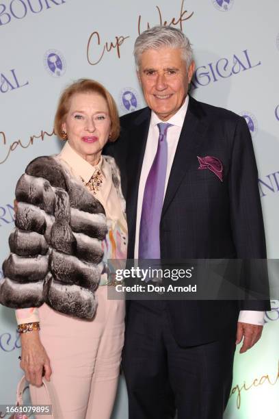 Gai Waterhouse and Robbie Waterhouse attend the 2023 Melbourne Cup Carnival Showcase on September 05, 2023 in Sydney, Australia.