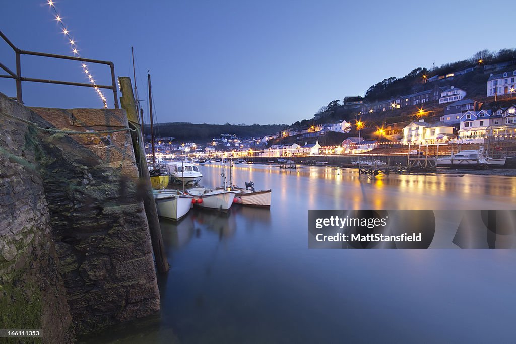 Looe Harbour at Twilight