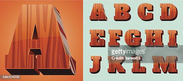woodtype alphabet - buchstabe l stock-grafiken, -clipart, -cartoons und -symbole