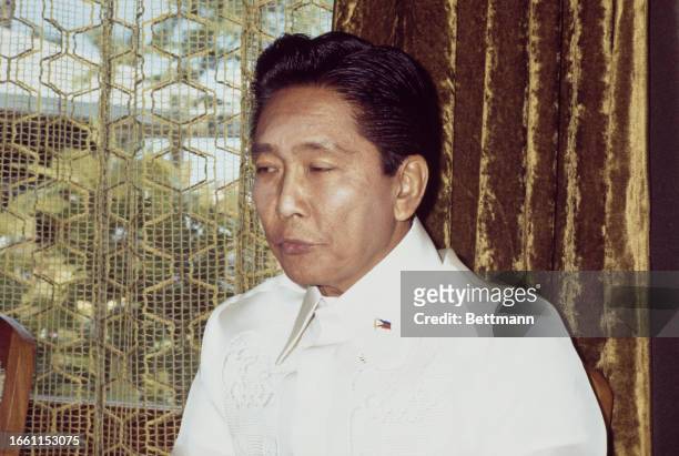 President Ferdinand E Marcos pictured during an interview at Malacanang Palace in Manila, Philippines, January 12th 1977.