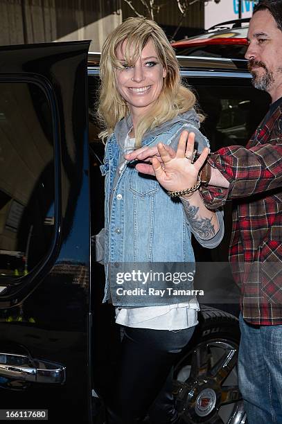 Singer Gin Wigmore leaves the "Big Morning Buzz" taping at the VH1 Studios on April 8, 2013 in New York City.